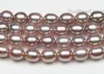 6.5-7.5mm lavender rice freshwater cultured pearl strands wholesale, AA