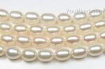 6.5-7.5mm white cultured freshwater rice pearl for sale, AA