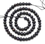 5-6mm black potato freshwater cultured pearl beads on sale