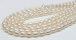 5-6mm white rice shape cultured freshwater pearl strands wholesale