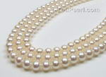 6-7mm white round cultured freshwater pearl strands wholesale, AAA