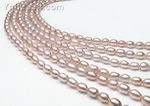 6.5-7.5mm lavender rice freshwater pearl strands wholesale
