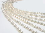 6.5-7.5mm white rice shape cultured freshwater pearl on sale