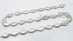 Natural white baroque rhombus freshwater pearl strands wholesale