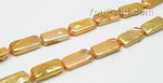 Golden end-drilled freshwater pearl strands wholesale