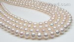 8-9mm white freshwater pearl strands wholesale, AA