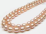 7.5-8.5mm pink rice pearl strands discounted sale