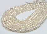 5-6mm white potato freshwater pearl strands wholesale