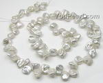 6-8mm natural white top-drilled Keshi pearl strand wholesale