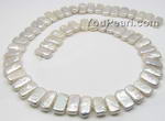 Wholesale white rectangle center drilled freshwater pearl strands