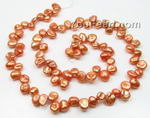 6-8mm gold top-drilled freshwater Keshi pearl strand wholesale