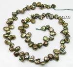 6-8mm green side-drilled freshwater Keishi pearl strands wholesale