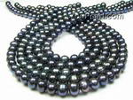 7-8mm black baroque ringed pearl strands on sale