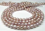 8-9mm big hole pearl, lavender baroque ringed peal strands discount sale