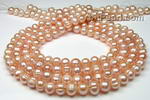 8-9mm big hole pearls, pink fresh water baroque pearl strand on sale