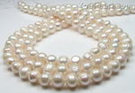 9-10mm freshwater white baroque pearl strands for sale in bulk