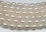 10mm white rice baroque cultured fresh water pearl strand bulk sale