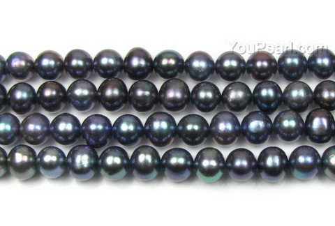 6.5-7mm peacock black freshwater near round pearl on sale, AA
