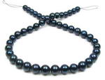8.5-9.5mm black round freshwater pearl strand wholesale, AA+