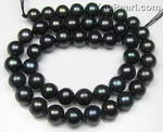 9-10mm off-round black freshwater pearl strands wholesale