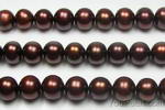 9.5-10.5mm off round coffee freshwater pearl strand on sale