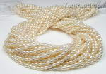 2.5-3mm white rice fresh water seed beaded pearl strand on sale