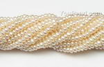 3-3.5mm white seed button cultured pearl strands on sale