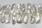 White Biwa fresh water pearl top drilled strands wholesale
