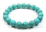 Turquoise elastic gemstone bracelet wholesale online, 10mm round