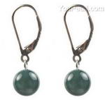 Indian agate leverback gem stone earrings discounted sale, 8mm round