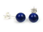 Lapis lazuli gem stone earring stud on sale, 8mm round