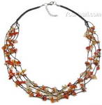 Carnelian multi-strand gemstone tincup necklace on sale