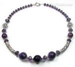 Purple agate and crystal fashion necklace discount sale