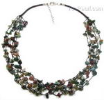 Indian agate natural gem multi-strand tin cup necklace buy online