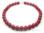 Red coral gemstone necklace buy bulk, 12mm round