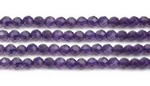 Amethyst quartz, 4mm round faceted, natural gemstone beads on sale