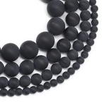 Black onyx matte, 4mm round, natural gemstone beads on sale