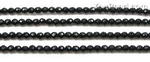 Black onyx, 3mm faceted, natural gemstone beaded craft supplies