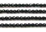 Black onyx, 4mm round faceted, natural gem beads wholesale