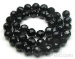 Black onyx, 10mm round faceted, natural gem strand bulk sale