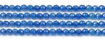 Blue agate, 3mm faceted round, natural gemstone strand buy bulk