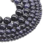 Blue sandstone, 4mm round, gemstone bead strand for sale