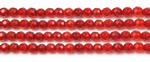 Carnelian, 3mm round faceted, natural gemstone beads on sale