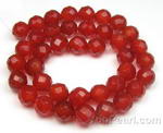 Carnelian, 10mm round faceted, natural bead jewelry making supplies