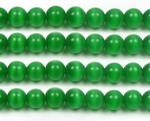 Cats eye, 8mm round, green gem stone beads craft supply
