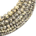 Dalmatian jasper, 8mm round, natural gem beads craft supplies