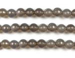 Grey agate, 10mm faceted round, natural gem stone strand on sale