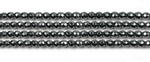 Hematite, 2mm round faceted, natural black gemstone beads on sale