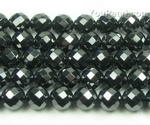 Hematite, 10mm round faceted, natural black gemstone buy bulk online
