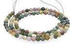 Indian agate, 4mm faceted round, multi-color natural gemstone bead on sale